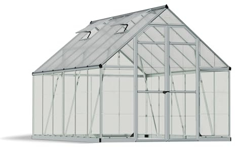 Canopia by Palram Gewächshaus gross Balance 8x12 Treibhaus 244x367 cm Aluminium Silber Tomatenhaus Polycarbonatplatten UV-beständig
