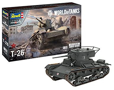 Revell 03505 T-26 World of Tanks 1:35 Scale Plastic model kit, Unvarnished