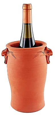 Rafraîchisseur à vin exclusif et fabriqué à la main - Rafraîchisseur de bouteille en terre cuite véritable - Produit de qualité fabriqué en Allemagne - Fonctionnel et très décoratif