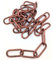 1mt catena pesante bronzo per lampadario e sospensione filo 4,5mm - Misure maglia 47mm x 21mm