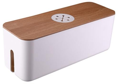 Osmond Scatola di immagazzinaggio in legno scatola di immagazzinaggio di alimentazione scatola di immagazzinaggio presa caricatore antipolvere scatola portaoggetti avvolgicavo domestico
