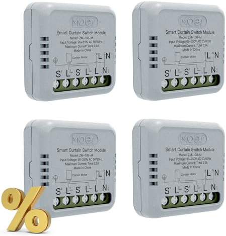MOES ZigBee Mini Módulo de interruptor de cortina inteligente | módulo de relé, temporizador para motor de persiana, Concentrador Tuya ZigBee requerido