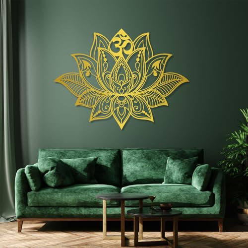 Mandala-Wandation aus Metall, Lotusblumen-Wandkunst, Mandala-Wandkunst, Lotus-Wandation, spirituelle Metall-Wandkunst, Yoga-Wandation, Meditations-Wandkunst, Wandat