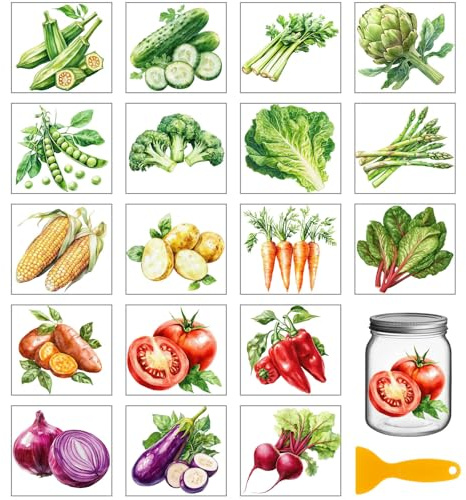 GLOBLELAND 18 hojas coloridas vegetales frotar en pegatinas de 3,9 x 3,6 pulgadas, pegatinas de transferencia frotar en papel de aluminio, pegatinas esthetic para muebles, vidrio, madera, álbum de