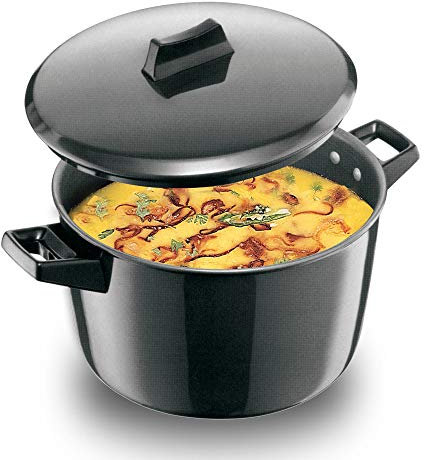 Hawkins Futura 5 Litre Cook n Serve Bowl, Hard Anodised Saucepan with Hard Anodised Lid, Black (ACB50)