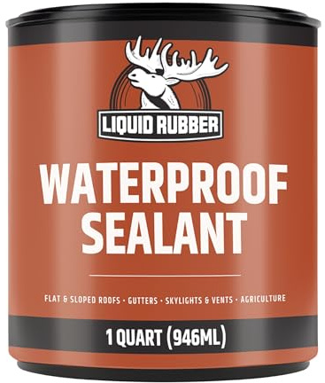 Liquid Rubber Waterproof Sealant – DIY Leak Repair Coating for Flat, Metal & Low Slope Roofs, Foundations, Gutters & More – Flexible Protective Membrane - Black - 1 Quart