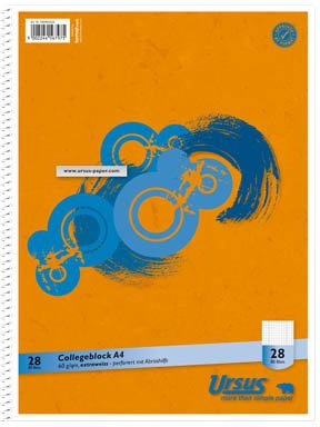 10 Ursus Collegeblöcke A4 kariert 80 Blatt Innen- und Außenrand