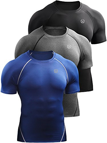 Neleus nele 3er-Pack Compression Baselayer Sport Workout t shirts5022 LEU mittel 5022 schwarz/grau/blau