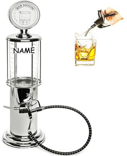 alles-meine.de GmbH großer Getränkespender - Zapfsäule - inkl. Name - 1 Liter - mit Ständer - Schlauch & Zapfventil - als Zapfhahn & Deckel/Saftkanne/Zapfhahnflasche/Tanksä..