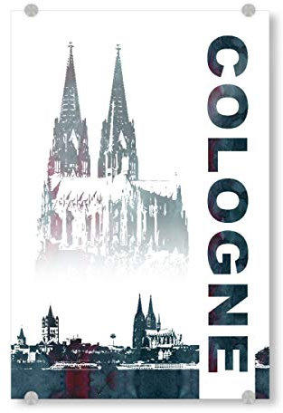 artboxONE Acrylglasbild 60x40 cm Städte/Köln Köln Skyline & Dom Bild hinter Acrylglas - Bild Cologne Colonia Dom