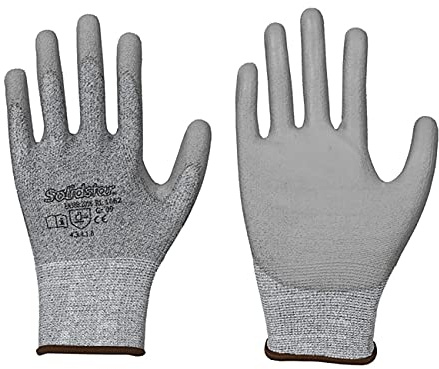 Solidstar Schnittschutz-Handschuh PU-Beschichtung grau Schnittschutz Stufe B (12, 9)