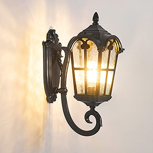 Mengjay Außenwandleuchte, Antike Wandleuchte, Klassische Außen Wandlampe IP44 Wasserdicht, E27, Aluminium + Glas, Innenhof, Garten, Balkon, Flur, Terrassenwandleuchte