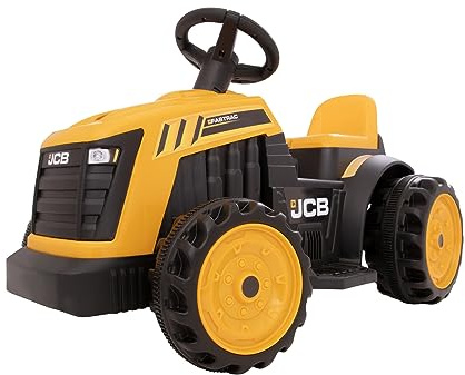 JCB Battery Operated Tractor Ride-On| Electric Powered Construction Ride On Car | Forward & Reverse Function| Ride Along Toys For Children | Trailer Not Included | Ages 2+