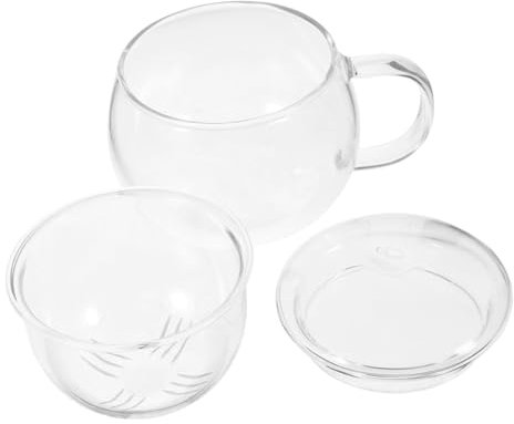 MAGICLULU Heat-Resistant Glass Tea Cup Infuser Lid and Filter for Home Office Use for Tea Lovers