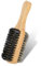 Brosse à barbe double face pour homme avec manche en bois de caoutchouc, brosse à moustache, outil de toilettage pour berad et cheveux courts, marron