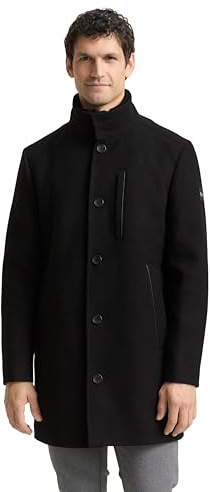 TOM TAILOR 1046983 Cappotto di Lana, 29999-Black, XL Uomo