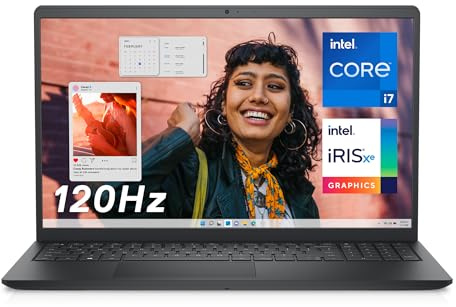 DELL Inspiron 15 (3530) Ordenador Portátil 15,6'' FHD+ 120 Hz, Intel Core i7-1355U, 16 GB RAM, 512 GB SSD, Intel Iris Xe Graphics, Windows 11 Home, Teclado Español QWERTY - Negro
