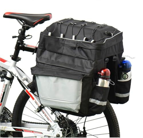 Hosoncovy 3 in 1 Large Capacity Bike Raer Rack Luggage Bag Extendable Waterproof Bicycle Trunk Bag Cycling Rear Seat Pack with Rain Coiver