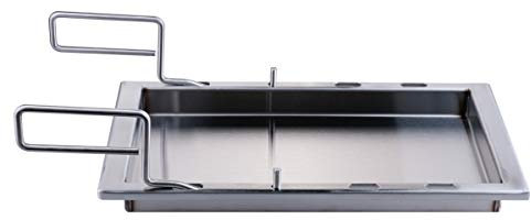 SANTOS einsetzbare Grillpfanne/Einsatzpfanne - Edelstahl Plancha - 38,8x48,6x4cm - E-Serie - Paella, Bratkartoffeln, Reibekuchen, Schnitzel