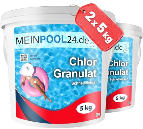 Meinpool24.de 2 x 5 kg Chlorgranulat für den Swimmingpool Marke Meinpool24.de