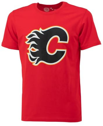 NHL T-Shirt Calgary Flames Wordmark Graphic Logo Eishockey (M)