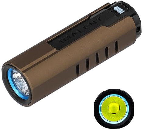 IMALENT LD70 Torcia EDC Torcia Tattica Ricarica magnetica e usb,4000lm,203M, 5 Modalità, Impermbile IP68, display OLED, per Campeggio, Escursionismo, Emergenze (Oro)