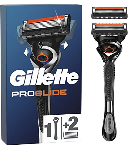 Gillette ProGlide Rasoir Pour Homme, 1 Manche De Rasoir - 2 Recharges De Lames, Conçu Pour Un Rasage De Près, Avec Lubrastrip