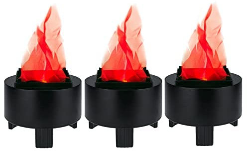 Lancoon Luz de llama de fuego falsa 3D, 3 unidades, lámpara de llama artificial parpadeante, efecto de hoguera eléctrica para interior para Navidad, Halloween, festivales, fiestas