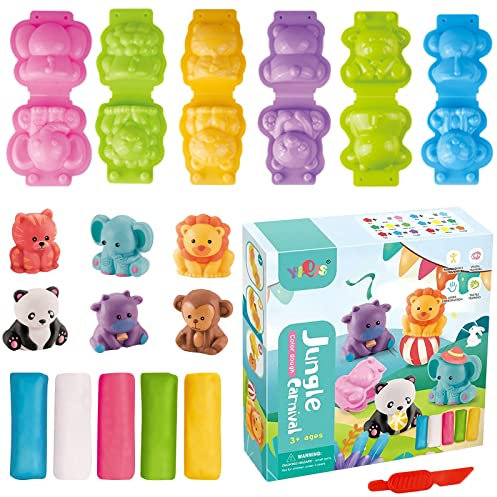Seasboes Knete Zubehör Set, 12 Stücke Plastilin Werkzeuge, Knetwerkzeug, DIY Knetwerkzeug Dinosaurier Tier Kinderspielzeug, Kreative Pädagogisches Geschenk für Kinder