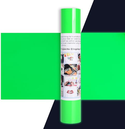 IModeur PU plotterfolie textil grön neon – 30,5 x 275 cm flexfolie plotter textil grön fluorescerande för silhuett, textilfolie för kläder, mössor, byxor, andra tyger