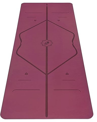 Liforme Original yogamatta – gratis yogaväska ingår – patenterat justeringssystem, krigarliknande grepp, halkfri, miljövänlig, svettresistent, lång, bred, 4,2 mm tjock matta för komfort