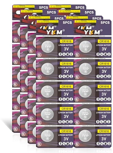 YKM 40 Pack CR1616 DL1616 1616 Battery for Car Remote CR1616 3V Lithium Battery