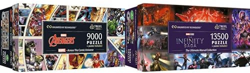 Bundle Trefl UFT Prime: Marvel Collection 9000 teile + 13500 teile, Collage mit Märchenfiguren, Unterhaltung für Erwachsene und Kinder ab 12 Jahren, Mehrfarben, Extra Large