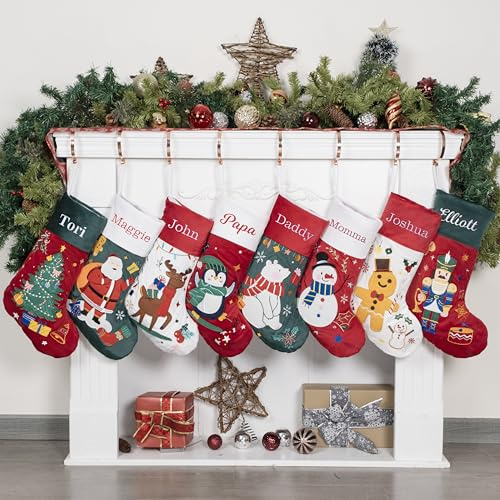 Beyond Your Thoughts Personalisiert Weihnachtsstrumpf, Benutzerdefinierte Fleisch Nikolausstrumpf Kamin mit Namen, 1 Stück Großer Christmas Stocking