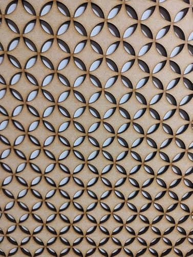 Panel decorativo de madera, tabique de pared, rejilla de cubierta de radiador, decoración de muebles, corte láser de tablero MDF de 3 mm de grosor (tamaño 1200 x 620 mm) con patrón (019A). Fabricado