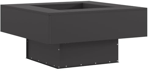 vidaXL Hoguera Cuadrada Negra de 80 x 80 x 40 cm, Acero Resistible al Óxido Fogatas al Aire Libre en el Jardín y Patio, Ideal para Calentarse y Reunirse con Amigos, También es una Bo