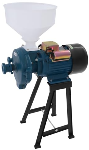 Moulin à Céréales électrique,Broyeur de Grain électrique 2200w Broyeur D'alimentation de Grain 1400rpm avec Entonnoir,Pour Riz, Maïs, Céréales, Café (Bleu)