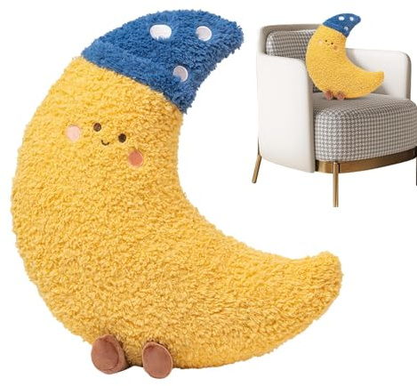 Genérico Almohada Lunar - Almohada en de Media Luna,Cojín Decorativo Suave De Peluche para Soporte Lumbar Dormir Cama Embarazo Mujeres Bebé