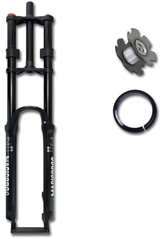 DHNCBGFZ Downhill Mountain Bike Suspension Fork 26/27.5/29 Inch 1-1/8 Straight MTB Air Fork 180mm Travel Double Shoulder Front Fork 15mm Thru Axle/QR 9mm Disc Brake Front Forks Manual Lockout