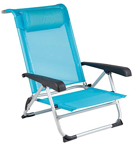 Red Mountain BO-Camp Alu Strand Stuhl Liege Camping Falt Stuhl Garten Sessel Niedrig 100 kg blau