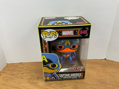 Funko POP! Marvel: Black Light - Captain America - Marvel Comics - Collectable Vinyl Figure - Gift Idea - Official Merchandise - Toys for Kids & Adults - Comic Books Fans