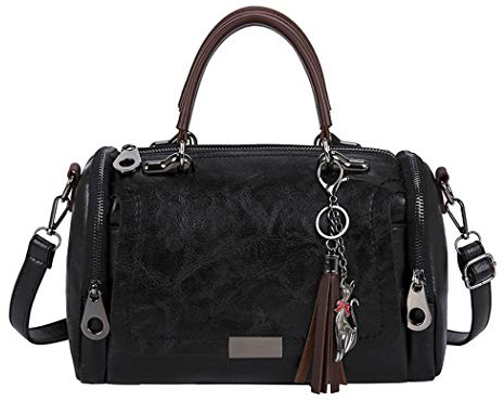 BUKESIYI Femme Sac bandouliere Sacs a Main Petit Cuir Sacs Menotte Sacs épaule Sacoche Mode FR77152 Noir