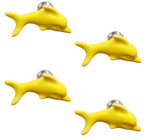 AGGERT Schrankknäufe Keramik Delphin Schublade Knöpfe Schrank Schrank Griff Kinder Schrank Knöpfe Zimmer Möbel Griff 4 Stück Gelb