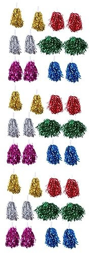 INOOMP 36 Stk Blaue Und Gelbe Pompons Gymnastik-pom-requisiten Rote Pompons Jubel Poms Blaugoldene Pompons Cheer Girl Pom Poms Regenbogen-cheerleader-pom Pom Bommel Metall Kind Sport
