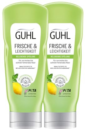 Guhl Frische & Leichtigkeit Spülung 2er Pack - Inhalt: 2x 200 ml - Haartyp: schnell fettend, normal - Silikonfrei - Dermatologisch bestätigt