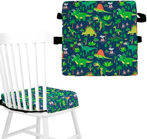 Toddler Booster Seat for Dining Table, Kids Booster Seat for Kitchen Chair with Adjustable Straps and Non-Slip Bottom, Detachable Washable Increasing Cushion Toddler for Travel and Home