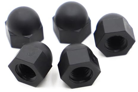 DIN1587 Schwarze Hutmuttern aus Nylon mit Rundkopf M3 M4 M5 M6 M8 M10 M12(M5 10pcs)