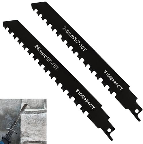 Stichsägeblätt,Hartmetall Säbelsägeblatt,Holz Stein Sägeblatt für Ziegel, Beton, Zementplatte,Einhell, Dewalt,Bosch usw.(240mm *2)