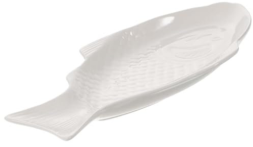 CONGARTENO Fischform Teller Aus Keramik Kreativer Servierteller Für Snacks Und Vorspeisen Weißes Essgeschirr Für Partys Und Besondere Anlässe Langlebiges Tablett Für Hause