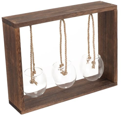 POPETPOP 1satz Hydroponischer -blumenhalter Mit Holzrahmen Und Glasvase Terrarium Für Pflanzenzucht Für Zuhause Büro Und Garten Dekorative Raumgestaltung